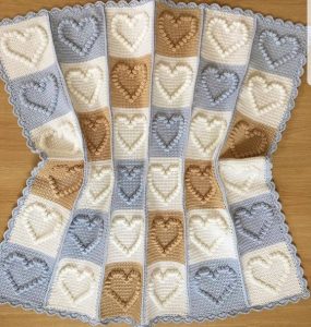 Crochet Heart Bobble Stitch