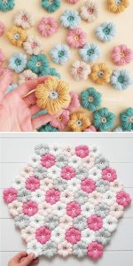 Crochet Puff Stitch Flowers