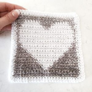 Crochet Heart Square Blanket