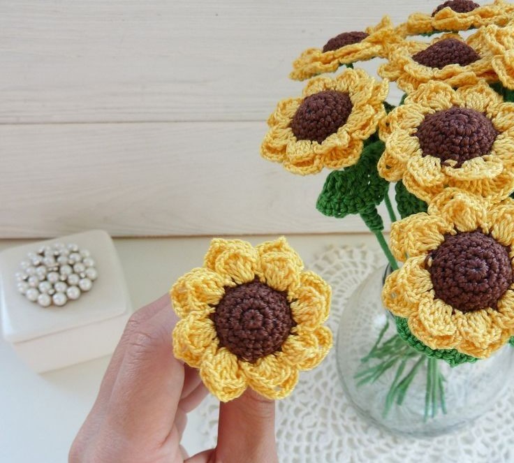 Crochet Sunflower - Handmade Learning Here