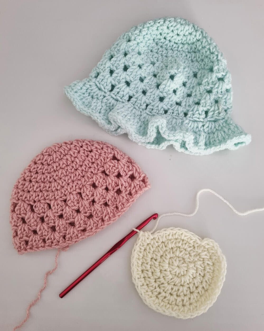 Lewis Crochet Hat, Spring Frost
