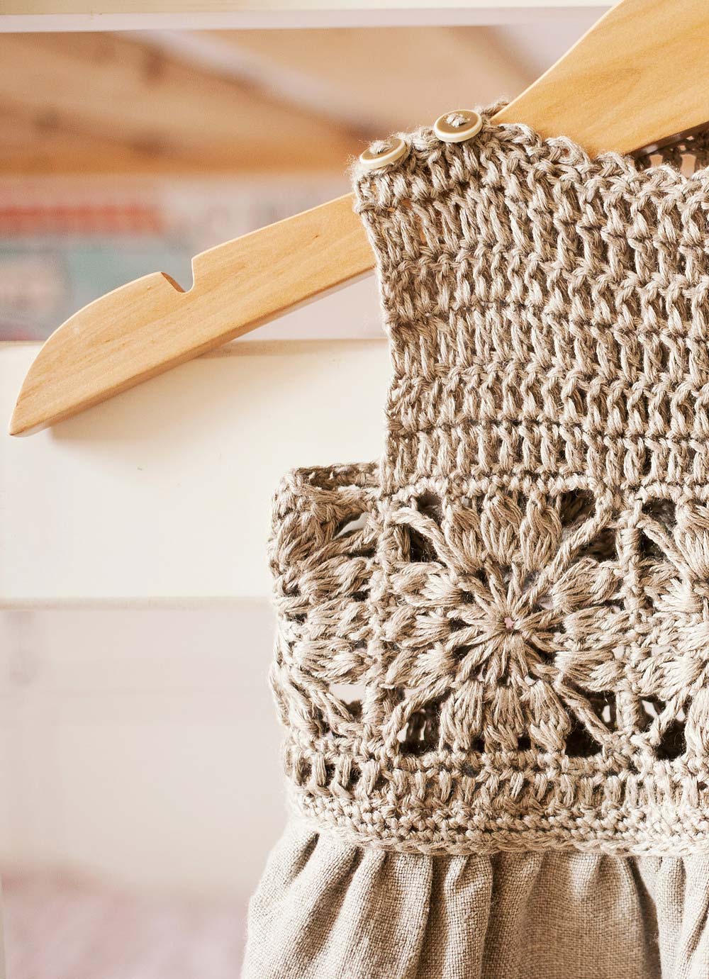 Granny Square Crochet/Fabric Dress - Handmade Learning Here