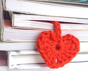 Crochet Heart Bookmark